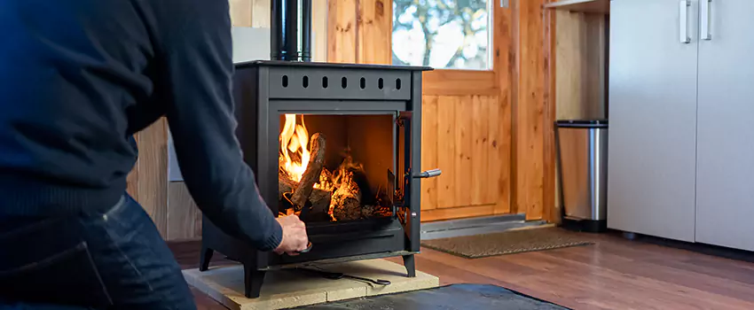 Open Hearth Wood Fireplace Installation in Crystal at Rovey Farm, AZ